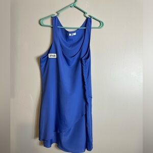 T.C . E .C large blue dress light weight 18-1/2 p2p 35-1/2 length side zipper